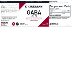 Kirkman GABA 250 mg capsules, vue de côté