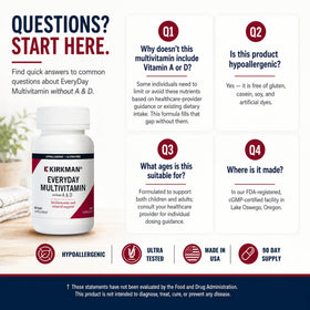 Kirkman Multivitamines Adultes avec d'autres compléments alimentaires