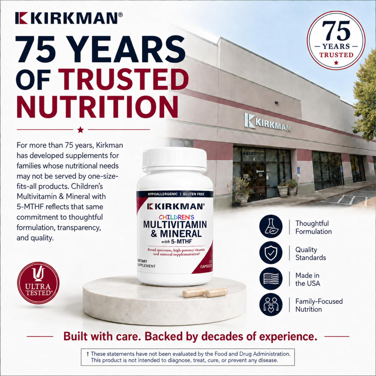 Kirkman Multivitamines Enfants 120 Capsules à côté d'autres compléments