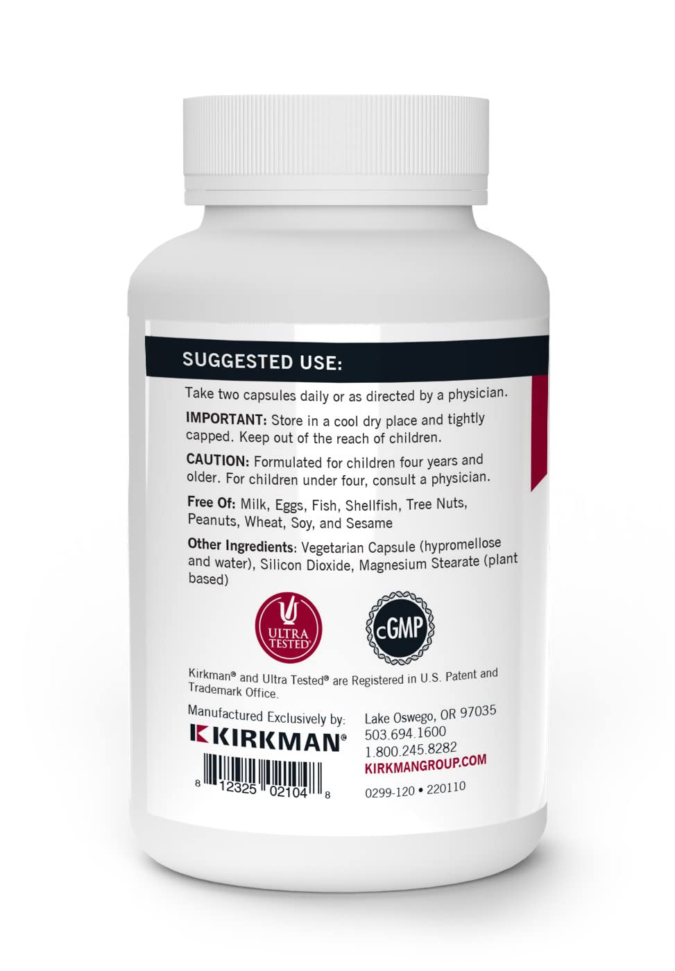 Kirkman Multivitamines Enfants 120 Capsules vue arrière