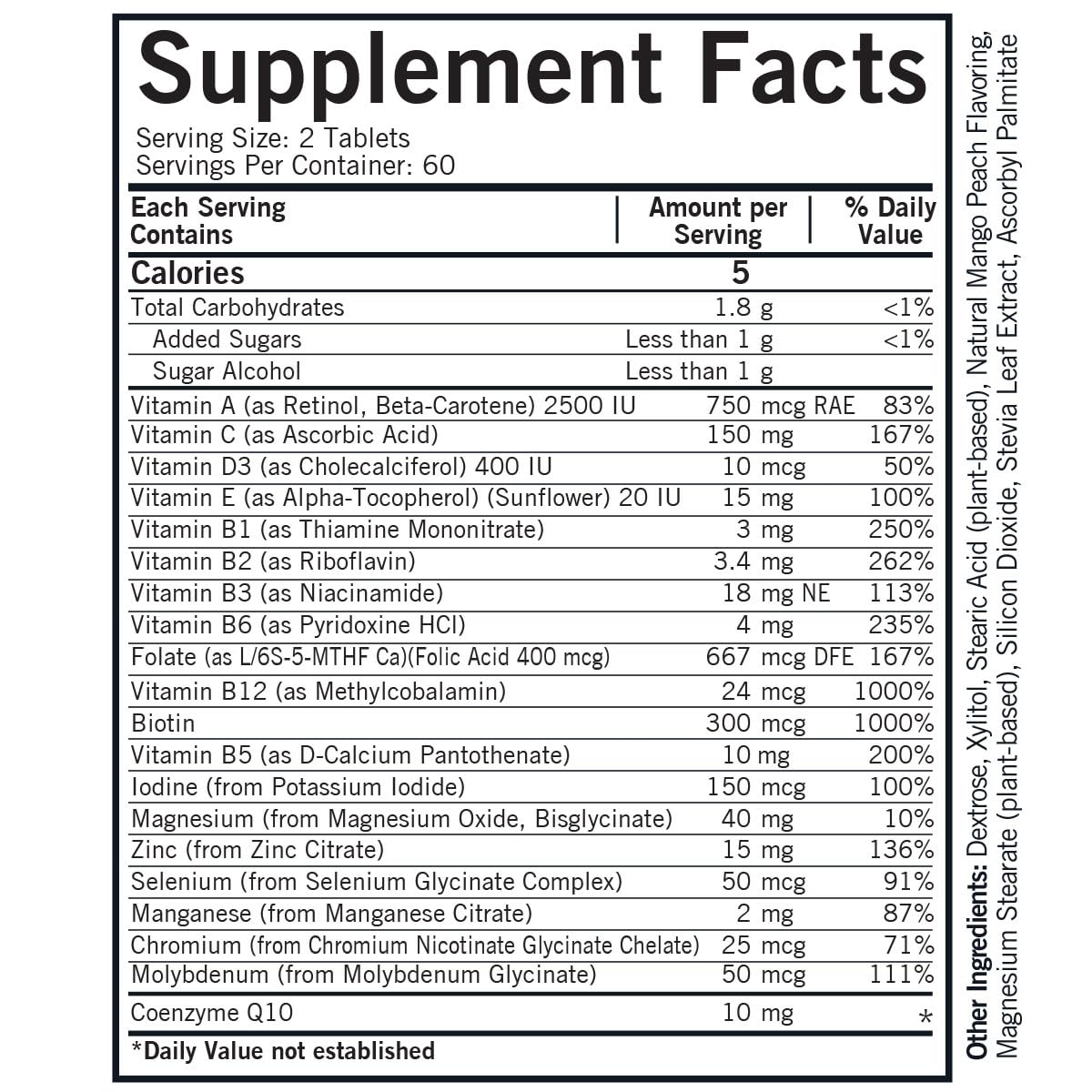 Kirkman Multivitamines Enfants capsules avec étiquette