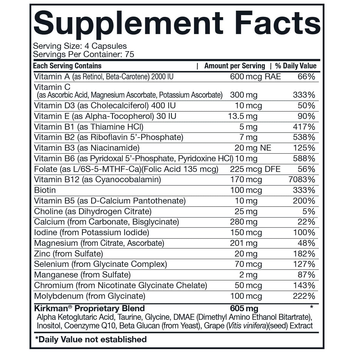 Kirkman Spectrum-Complete II Capsules Hypo 422g packaging