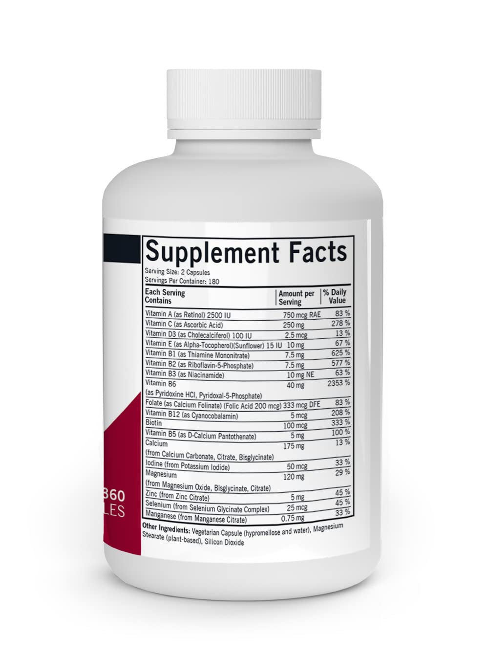 Kirkman Super Nu-Thera 360 Capsules avec étiquette détaillée
