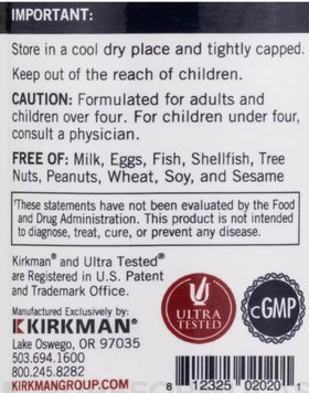 Kirkman Vitamine E 100 IU capsules végétales dans leur emballage