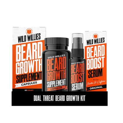 Kit de croissance de barbe Wild Willies avec sérum et capsules