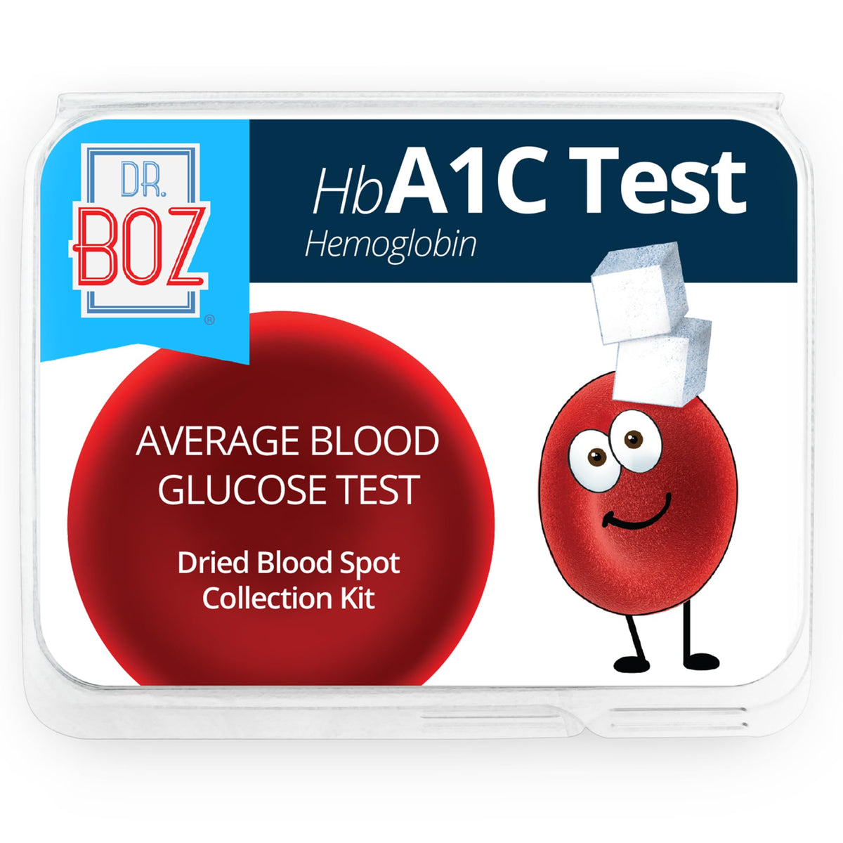 Kit de Test A1C à Domicile Dr. Boz vue de face avec tous les accessoires