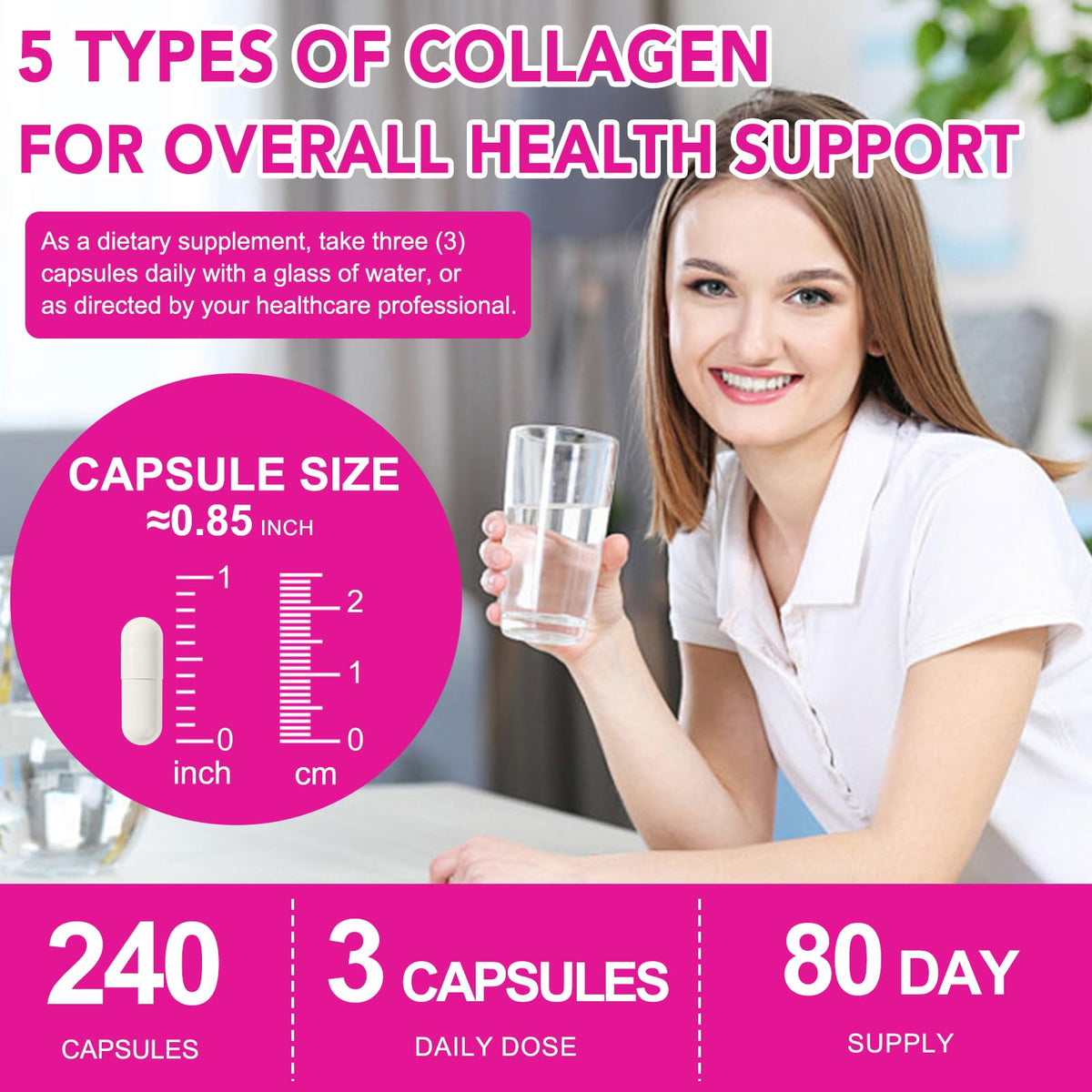 KITNOBLIS capsules de collagène avec ingrédients en arrière-plan