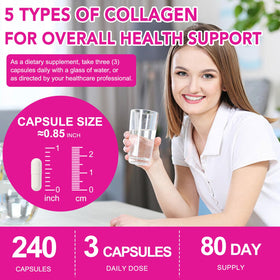 KITNOBLIS capsules de collagène avec ingrédients en arrière-plan