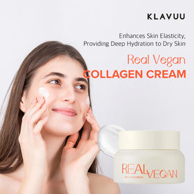 KLAVUU Crème Vegan Collagène 170g texture crémeuse sur un doigt