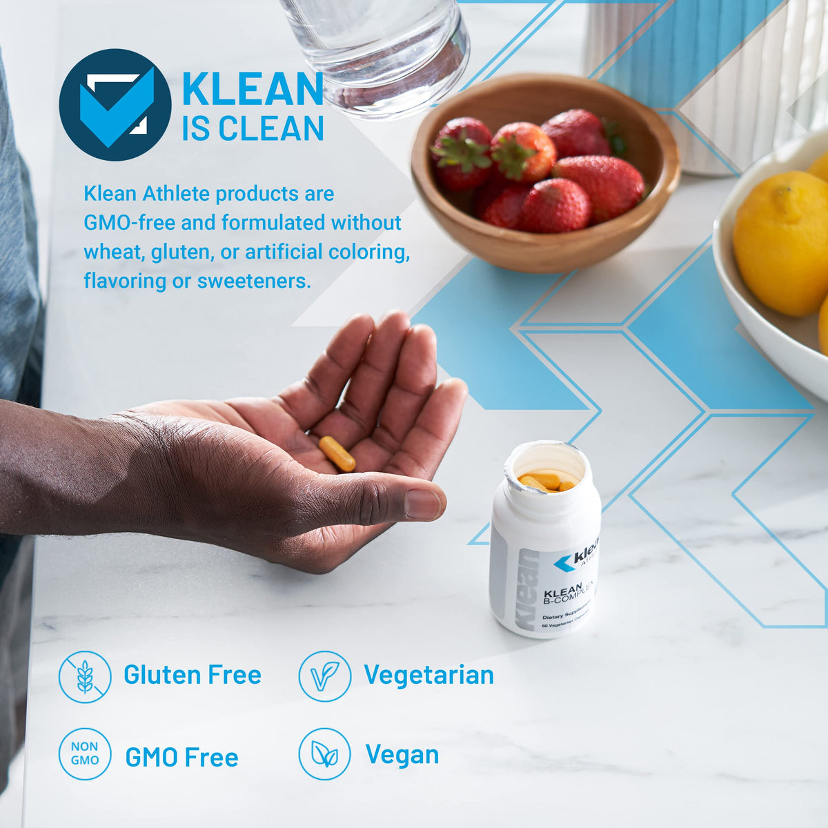 Klean Athlete Klean B-Complex, vue des capsules individuelles