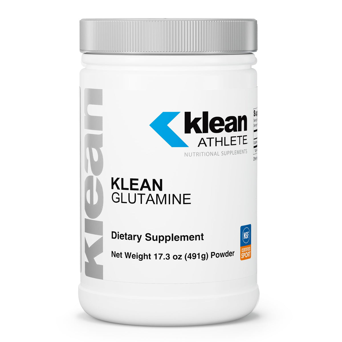 Klean Athlete Klean Glutamine 572g vue de face avec étiquette