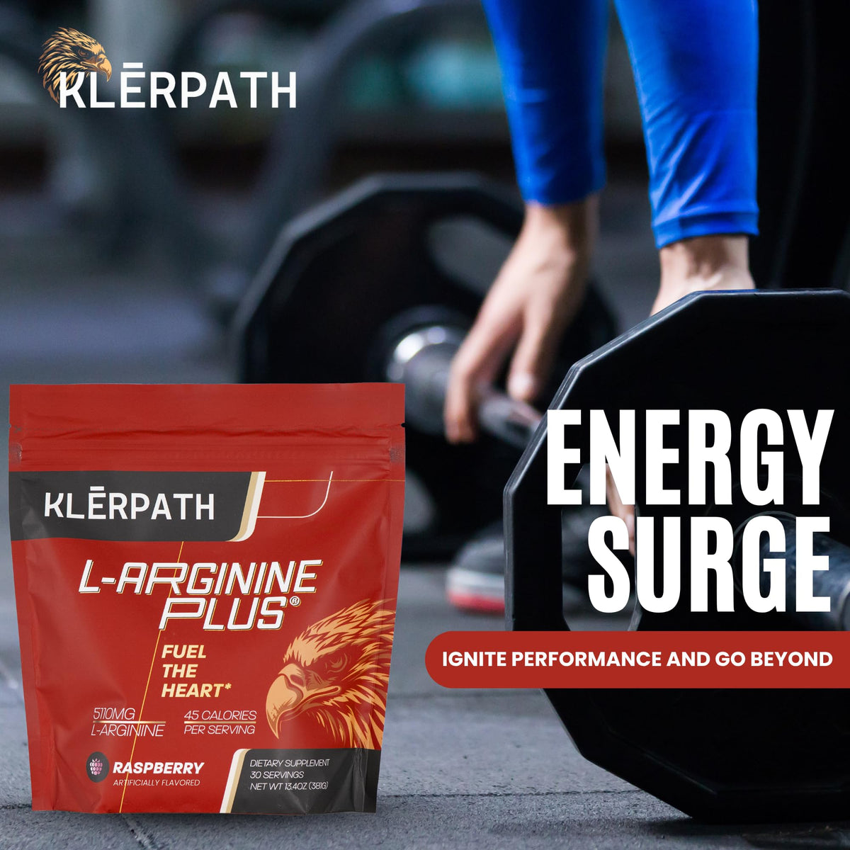 Klerpath L-Arginine Plus Framboise 6-Pack avec cuillère doseuse