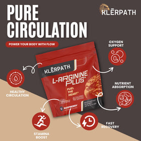 Klerpath L-Arginine Plus Framboise 6-Pack côté avec étiquette