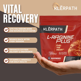 Klerpath L-Arginine Plus Framboise 6-Pack en poudre dans un verre