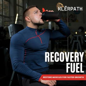 Klerpath L-Arginine Plus Framboise 6-Pack sur une table avec fruits
