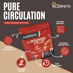 Klerpath L-Arginine Plus Poudre 5110 mg L-Arginine 1010 mg L-Citrulline côté de l'emballage