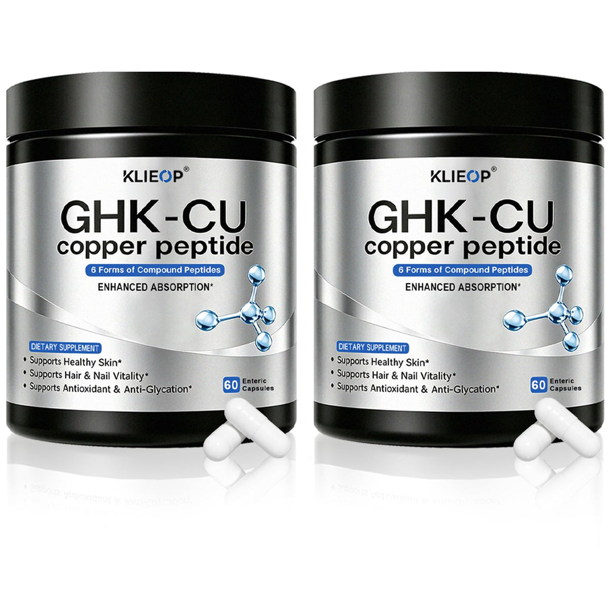 klieop GHK-Cu 15mg complément alimentaire 2-pack vue avant