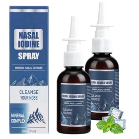 KLIFE Spray Nasal Iode 2pcs, flacons frontaux avec étiquette