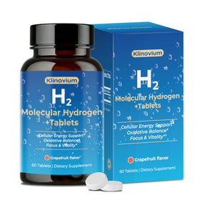 Klinovium Tablettes d'Eau Hydrogène 60 Comprimés, boîte ouverte