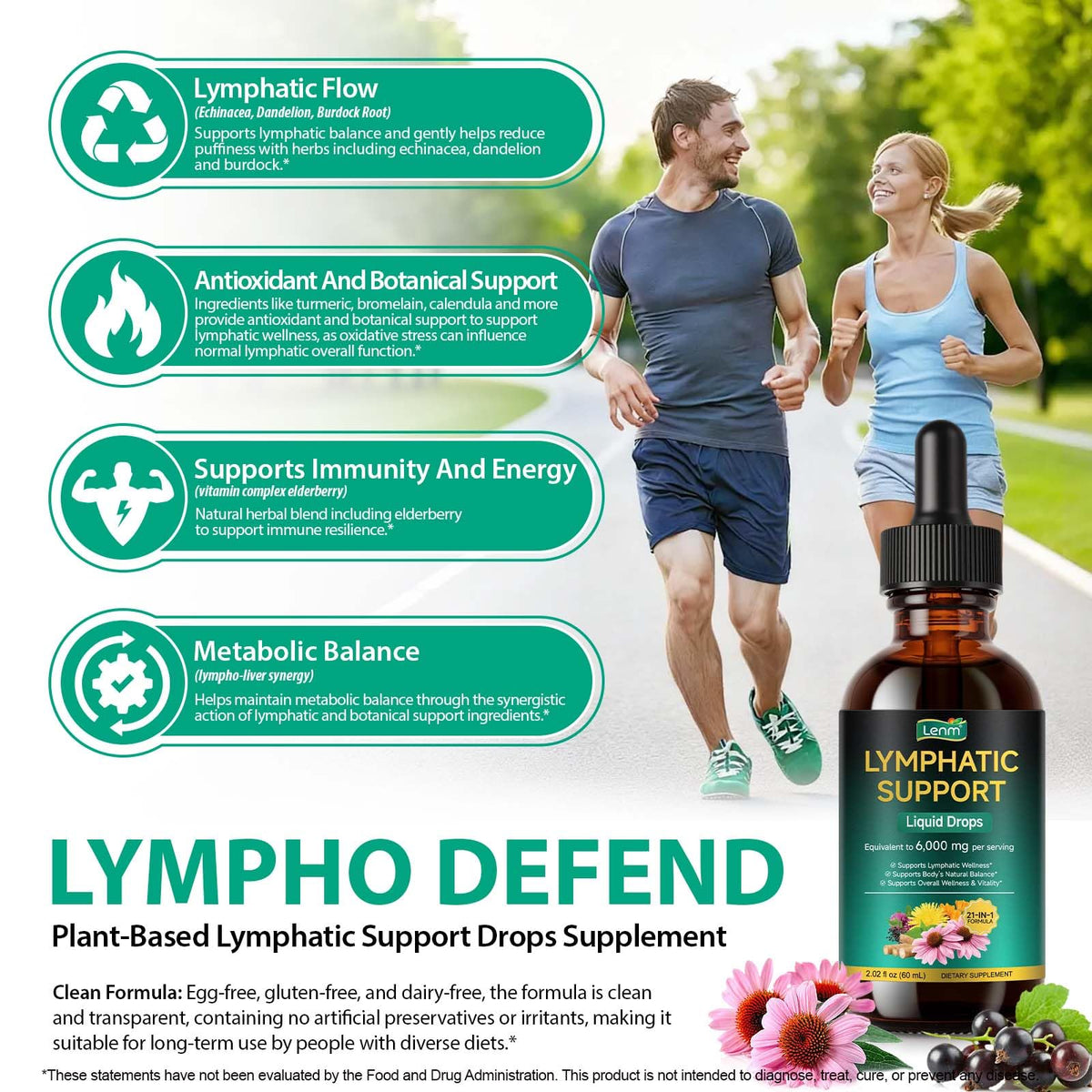 KLLALO Gouttes de Drainage Lymphatique sur fond naturel