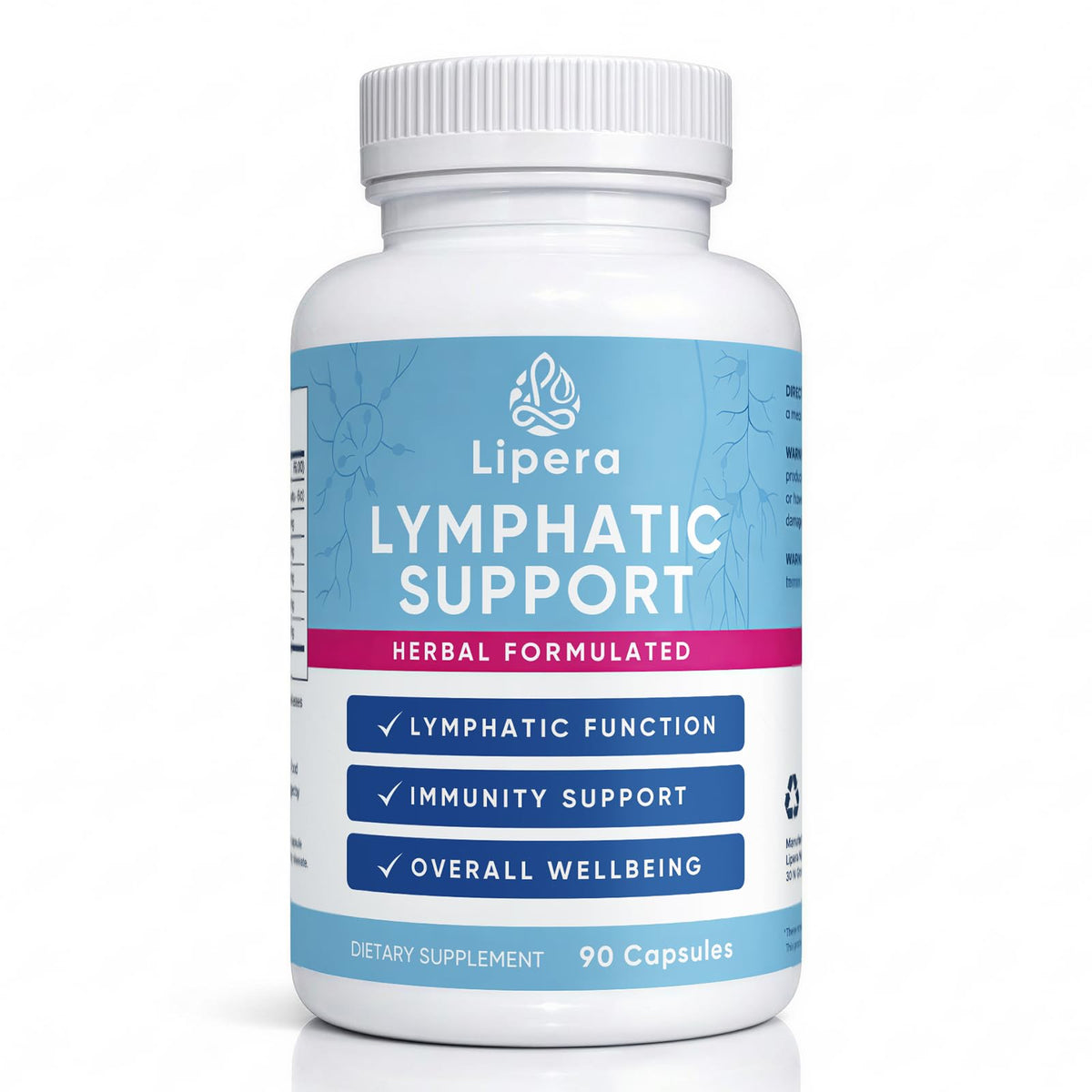 KLUNIZ Lipera Lymphatic Support 90 capsules bottle front view