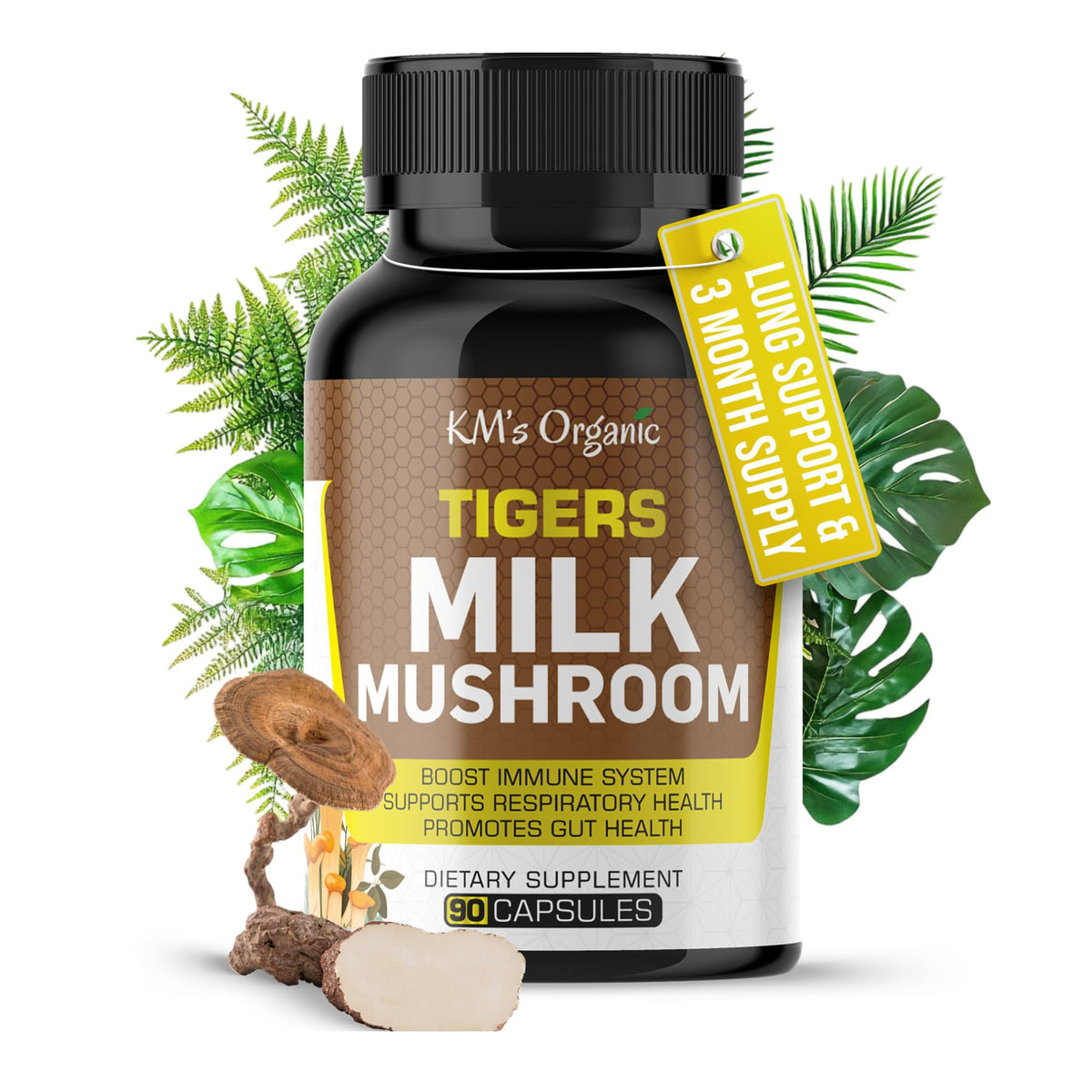 KM's Organic Champignon Lait de Tigre 450 mg boîte vue de face