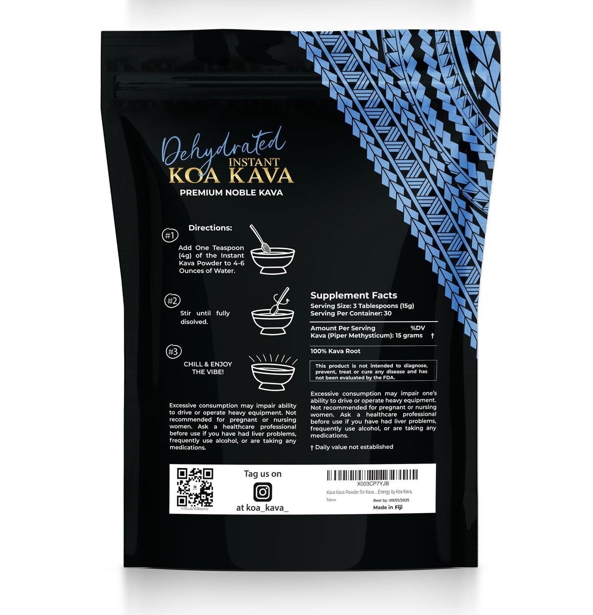 Koa Kava Instant Kava Déshydraté 113g - vue de côté