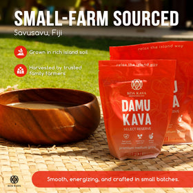 Koa Kava Poudre Damu Kava 1kg en gros plan sur la texture