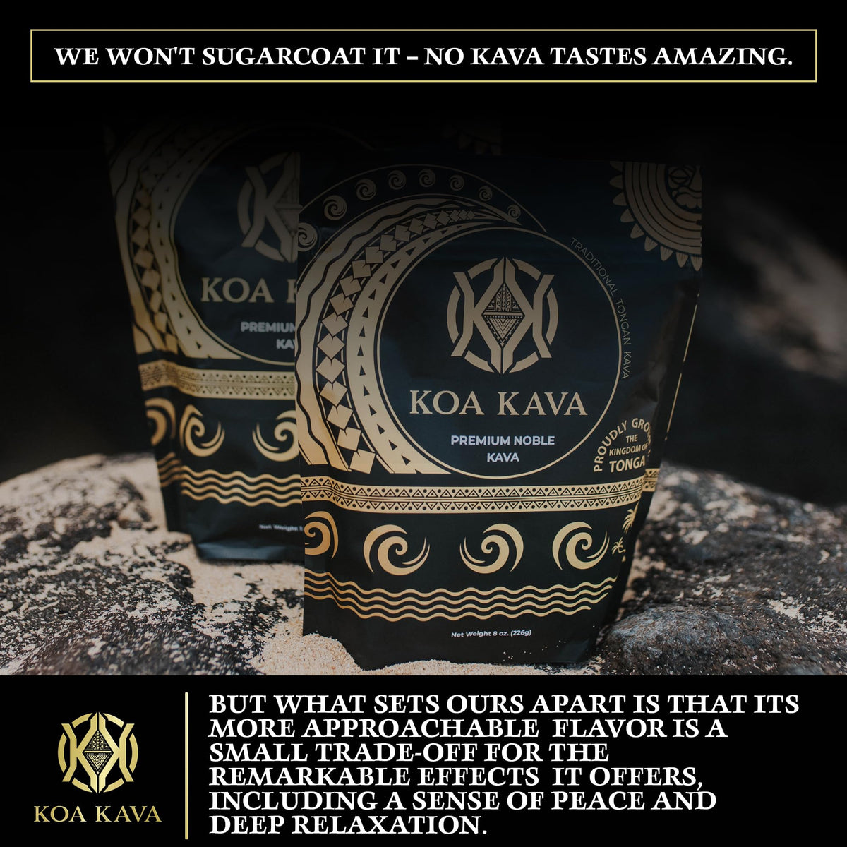 Koa Kava Poudre de Kava Tongan dans un verre