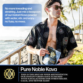Koa Kava Poudre Instantanée de Racine de Kava 59g versée dans un bol