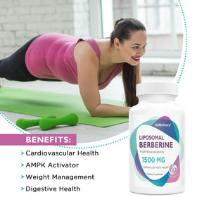 KoNefancy complément berbérine HCL 1500 mg - flacon ouvert avec capsules