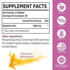 KoNefancy complément berbérine HCL 1500 mg - vue latérale du flacon