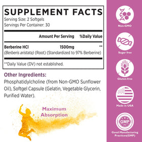KoNefancy Complément Berbérine HCL 1500mg gélules à côté d'un verre d'eau