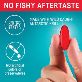 Kori Krill Excel 1000 mg Omega-3s gélules avec verre d'eau