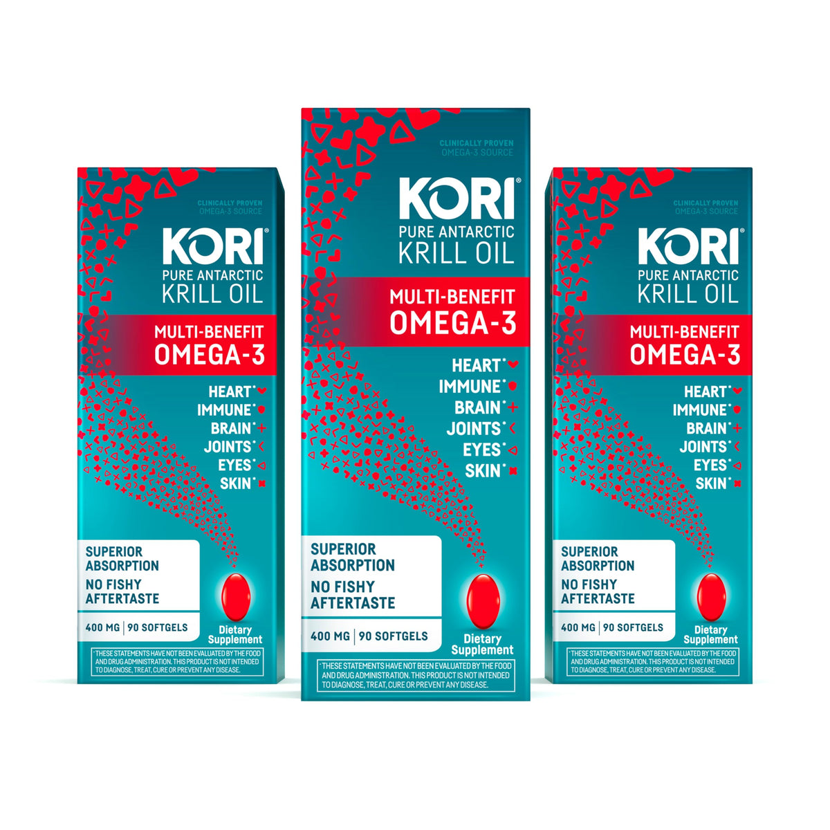 Kori Krill Huile Omega-3 400mg 90 capsules - vue de face