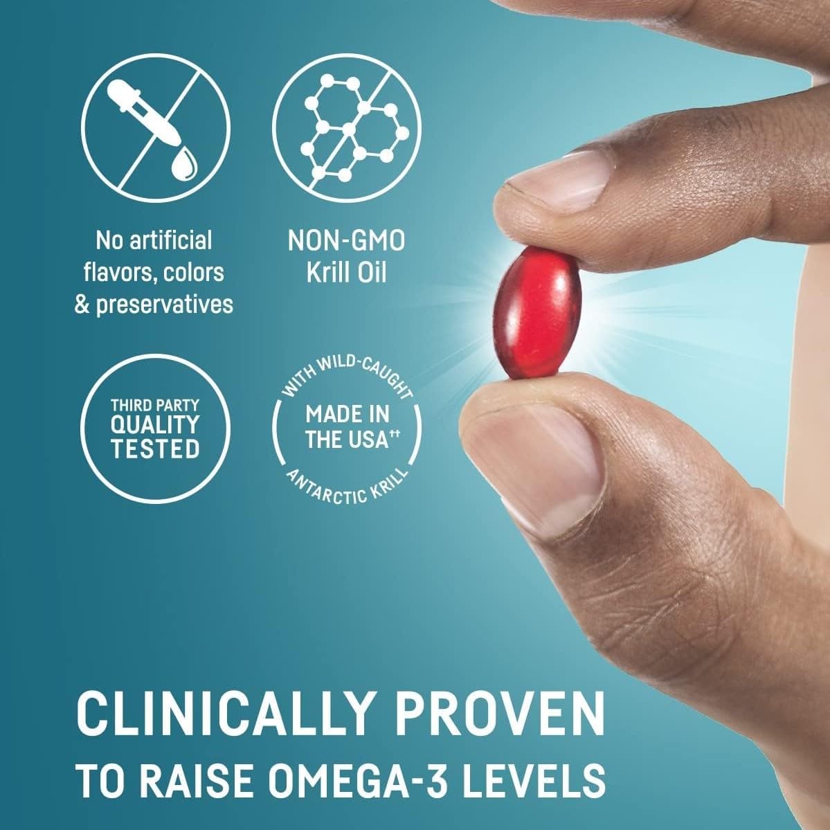 Kori Krill Huile Omega-3 400mg - capsules sur une table