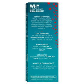 Kori Krill Huile Omega-3 400mg étiquette de près