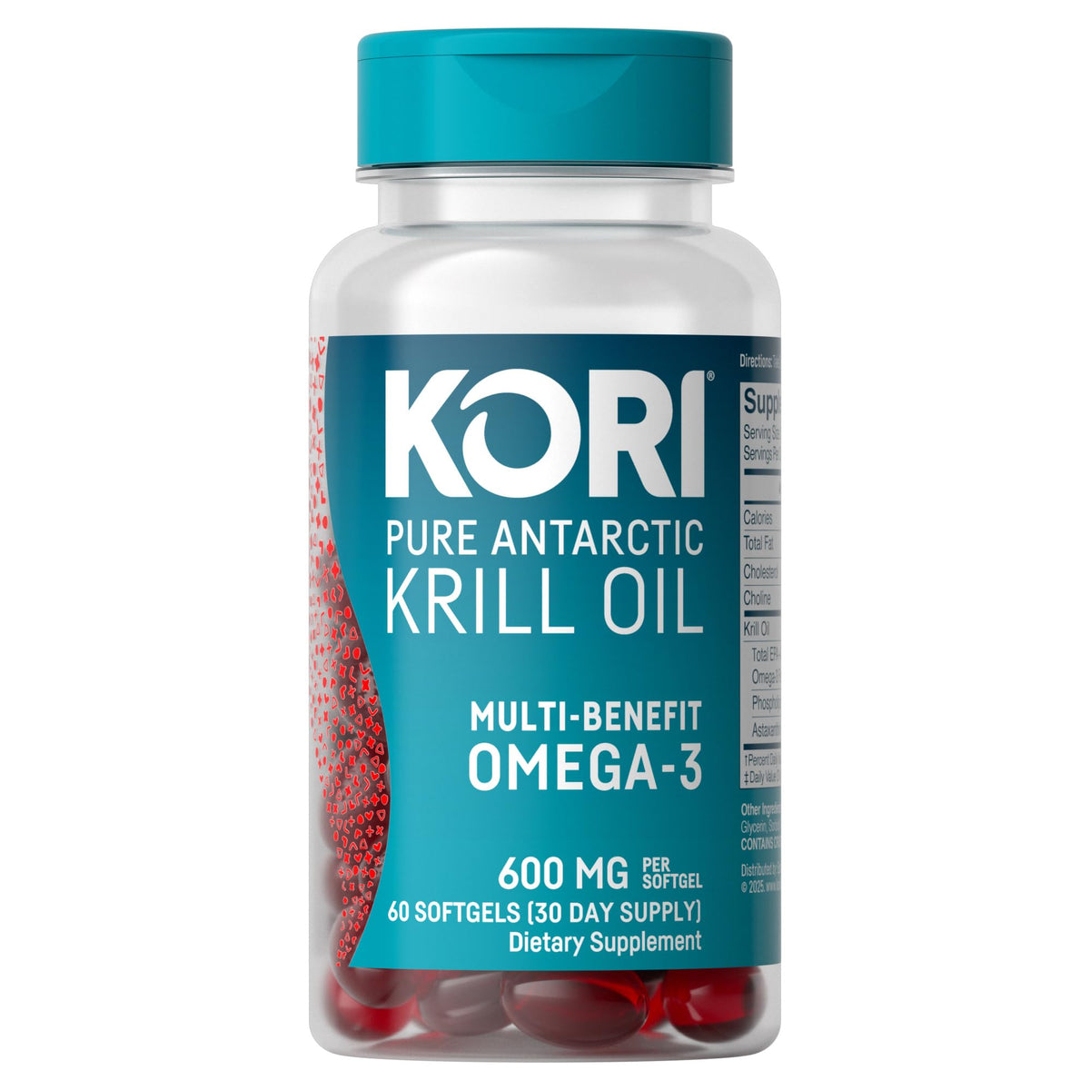 Kori Krill Omega-3 600 mg gélules vue de face
