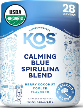 KOS Mélange de Spiruline Bleue 322g vue de face avec emballage