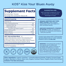 KOS Mélange de Spiruline Bleue avec ingrédients sur une table
