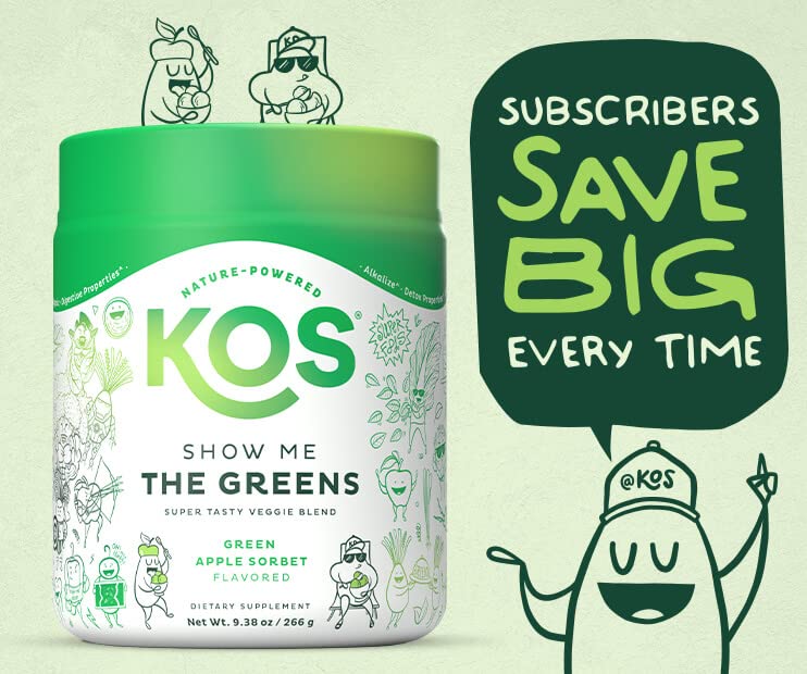 KOS Poudre de Super Greens Bio - cuillère de poudre