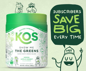 KOS Poudre de Super Greens Bio - cuillère de poudre