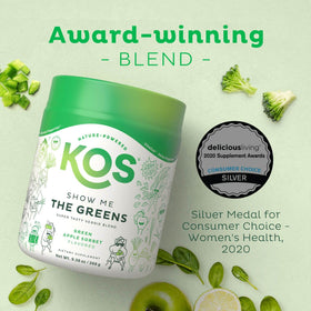 KOS Poudre de Super Greens Bio - vue arrière de l'emballage