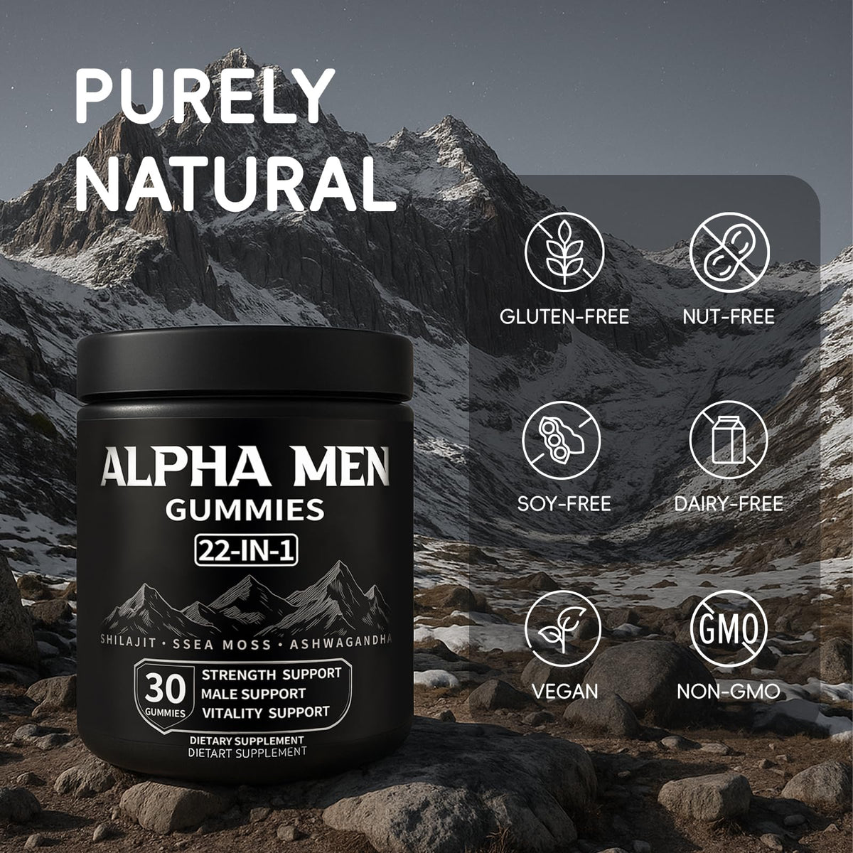 KOVGOCY Alpha Gummies pour Hommes, côté de la boîte