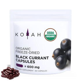 KOYAH Capsules de Cassis Bio lyophilisées, 60 capsules, vue de l'emballage