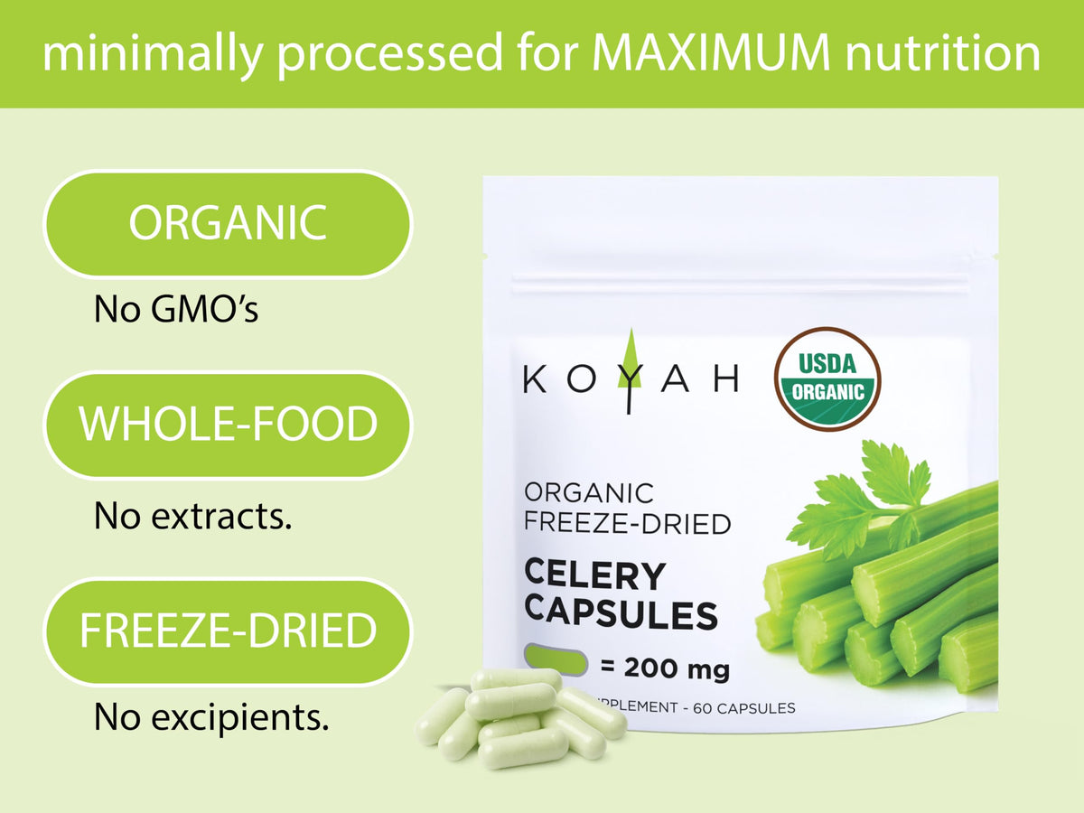 KOYAH Capsules de Céleri Bio, capsules individuelles