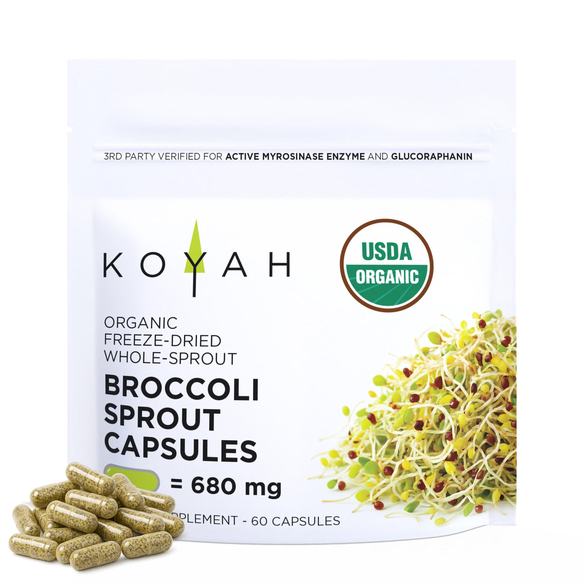 KOYAH Capsules de Germes de Brocoli Bio 60 Capsules vue de face
