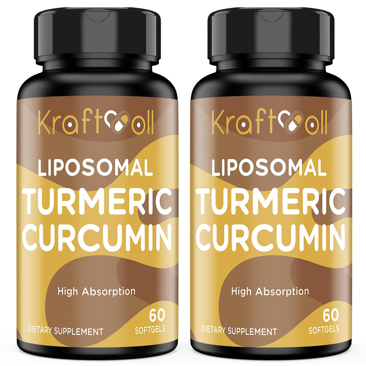 Kraftvoll Curcuma Liposomique 2200 mg vue de face