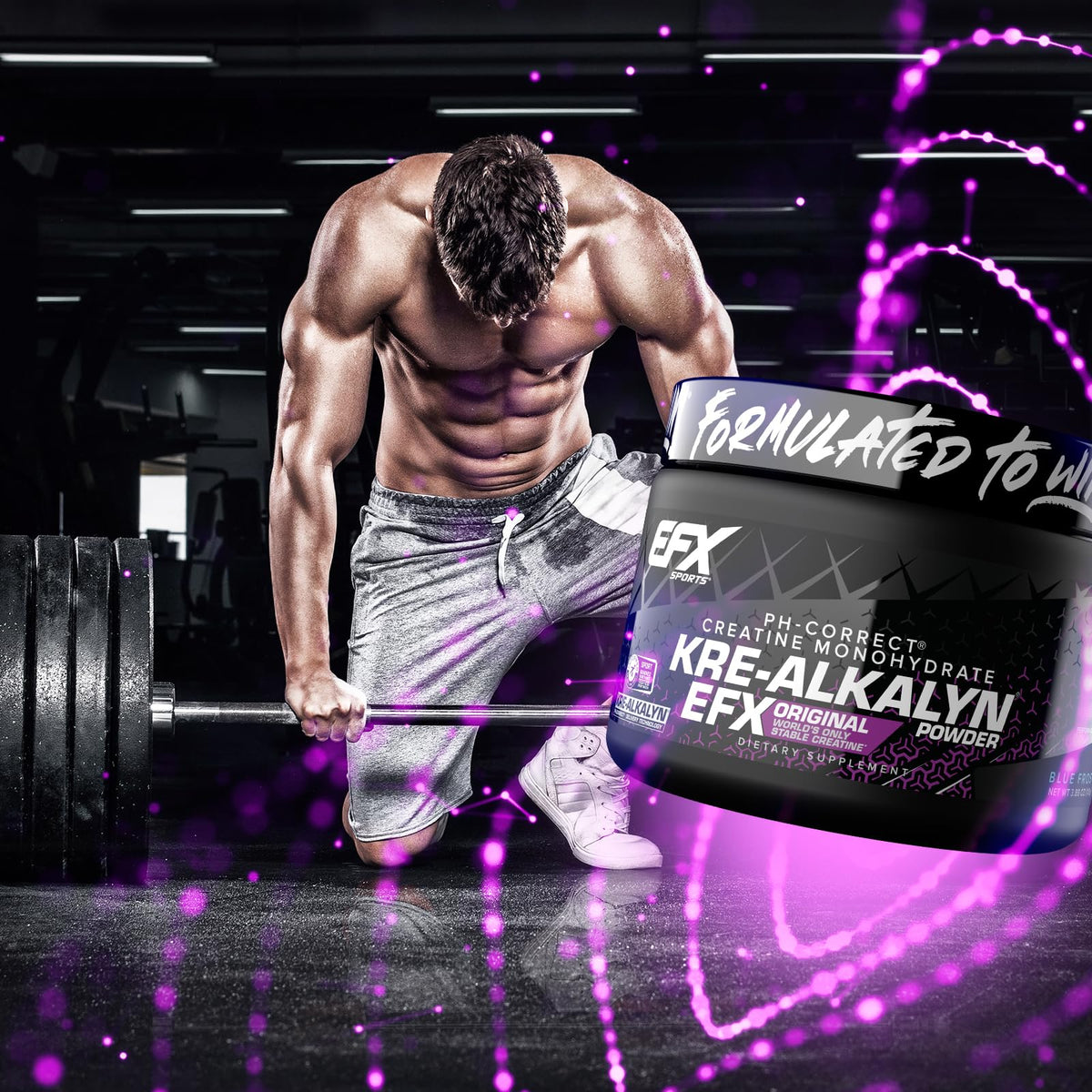 Kre-Alkalyn EFX à côté d'un shaker de protéines