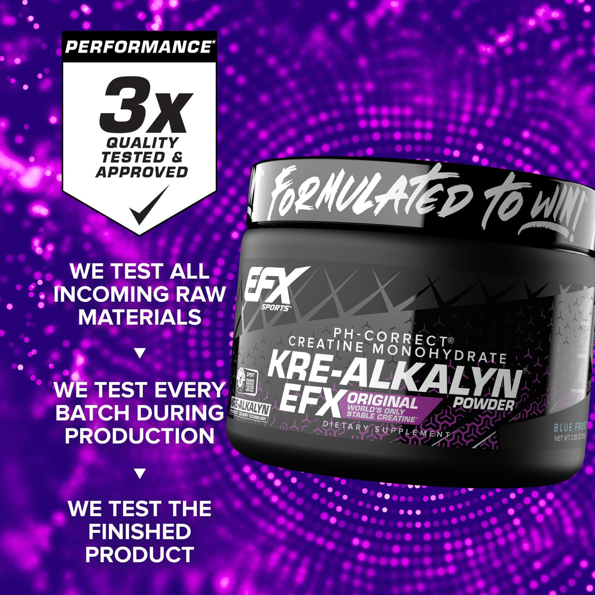 Kre-Alkalyn EFX entourée d'ingrédients naturels